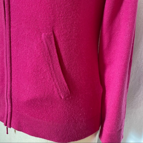 Lord&Taylor S/M hot pink zip front sweater - Picture 2 of 8